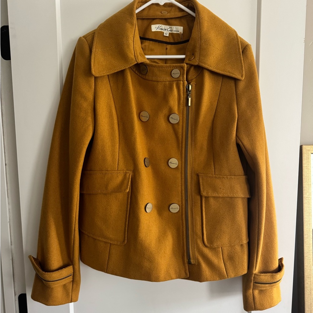 Mustard Kenneth Cole Wool Coat size 12
